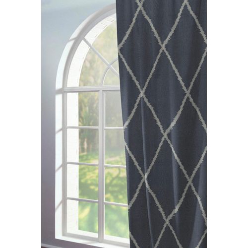 4004567205744 - Vorhang ADAM Vorhang Casket Valdelana aus 100 % Bio-Baumwolle Ösen (1 St) Gr 1 blau (dunkelblau) B145cm H145cm Jacquard Baumwolle (Bio-Baumwolle) Gardinen Vorhang Casket Valdelana aus 100% Bio-Baumwolle Ösen (1 St)