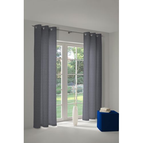 4004567208387 - Vorhang ADAM Vorhang Graphic Ventus aus 100 % Bio-Baumwolle Ösen (1 St) Gr 1 blau (dunkelblau) B145cm H145cm Jacquard Baumwolle (Bio-Baumwolle) Gardinen Blickdichter Vorhang Graphic Ventus aus Bio-Baumwolle Made in Germany