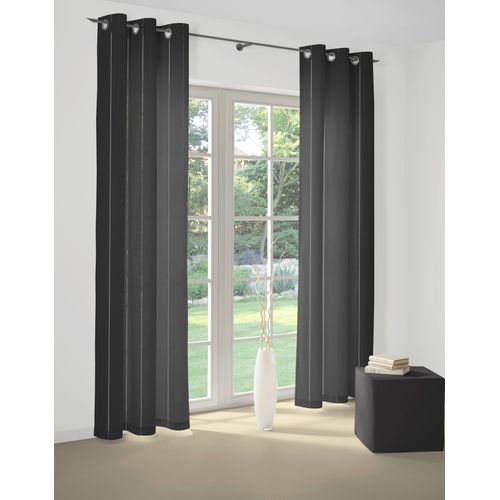 4004567153373 - Vorhang WIRTH Felsted Gr 1 schwarz Gardinen 150cm Ösen 132cm Polyester B132cm H150cm