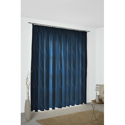 4004567150754 - Vorhang WIRTH Lupara Gr 1 blau B132cm H150cm Jacquard Obermaterial 75% Polyester 25% Baumwolle Gardinen