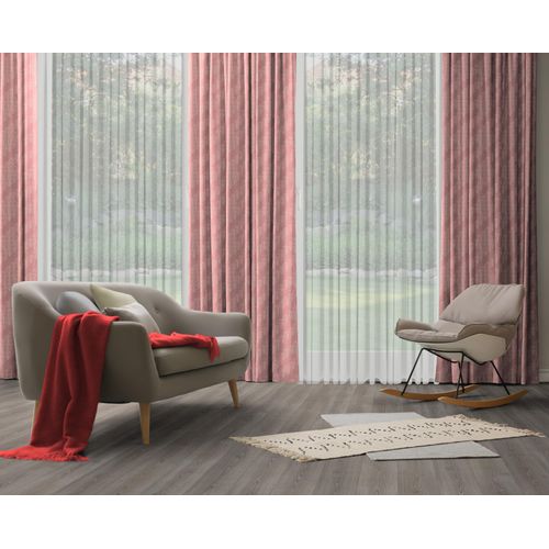 4004567305123 - Vorhang ADAM Argentinian Criolla light Gardinen Gr 145 cm Multifunktionsband 142 cm rot (dunkelrot) Esszimmergardinen nachhaltig aus Bio-Baumwolle