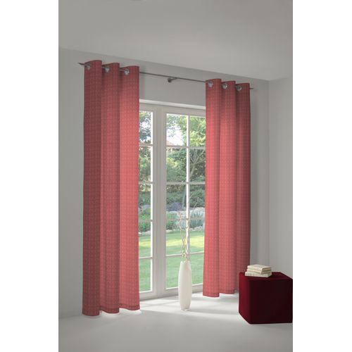 4004567208486 - Vorhang ADAM Vorhang Graphic Ventus aus 100 % Bio-Baumwolle Ösen (1 St) Gr 1 rot (dunkelrot) B145cm H145cm Jacquard Baumwolle (Bio-Baumwolle) Gardinen Blickdichter Vorhang Graphic Ventus aus Bio-Baumwolle Made in Germany