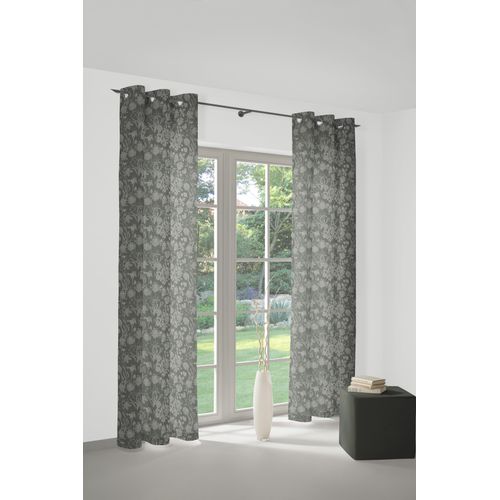 4004567207007 - Vorhang ADAM Vorhang Flower Cuvée aus 100 % Bio-Baumwolle Ösen (1 St) Gr 1 grün (olivgrün) B145cm H145cm Jacquard Baumwolle (Bio-Baumwolle) Gardinen Blickdichter Vorhang Flower Cuvée aus Bio-Baumwolle Made in Germany