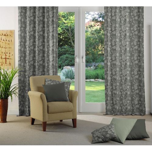 4004567184704 - Vorhang ADAM Flower Cuveé Gardinen Gr 145 cm Kräuselband 145 cm grün (olivgrün) Fertiggardine Flauschvorhang Gardine Übergardine Vorhang Kräuselband