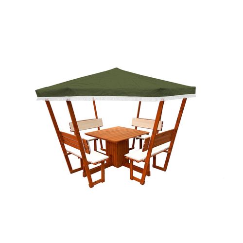 4012379042105 - Pavillon Rosenheim mit grünem Dach Set komplett 4012379042105 - Pavillon Rosenheim mit grünem Dach Set komplett