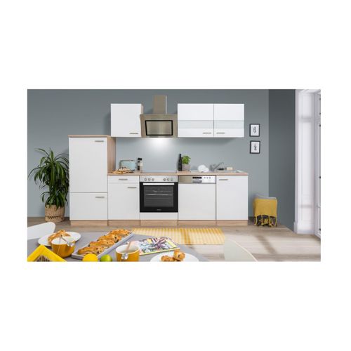 4260407690556 - Küchenzeile ca 280 cm mit Kühlschrank und Geschirrspüler - versch Ausführungen - weiß 4260407690556 - Küchenzeile ca 280 cm mit Kühlschrank und Geschirrspüler - versch Ausführungen - weiß