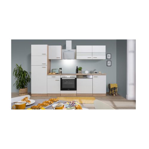 4260407699245 - Küchenzeile ca 280 cm mit Kühl-  Gefrierkombi und Geschirrspüler - versch Ausführungen - weiß 4260407699245 - Küchenzeile ca 280 cm mit Kühl-  Gefrierkombi und Geschirrspüler - versch Ausführungen - weiß