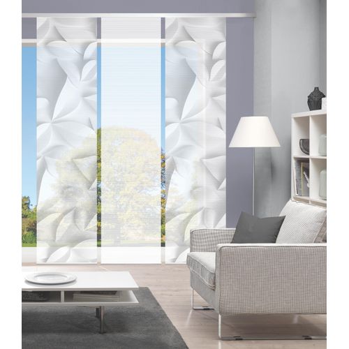 4056751516075 - Schiebegardine VISION FLYNN Gr 1 grau B60cm H260cm Polyester Gardinen SETSCHIEBEVORHANGBAMBUSDIGITALDRUCK