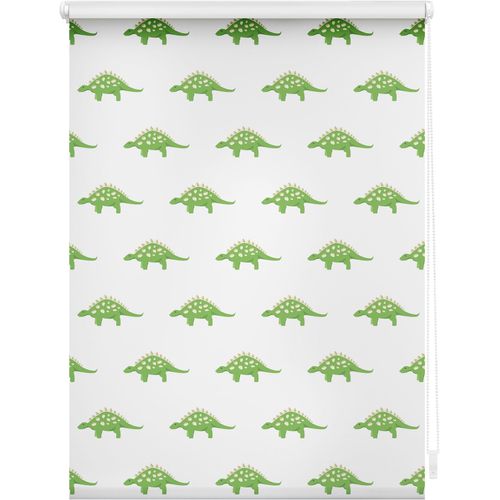 4250434131818 - Seitenzugrollo ORIGINAL Rollo Klemmfix ohne Bohren blickdicht Dinos - Grün Rollos Gr 150 cm stufenlos positionierbar 70 cm grün (grün weiß) Kinder Kinderzimmer-Rollos