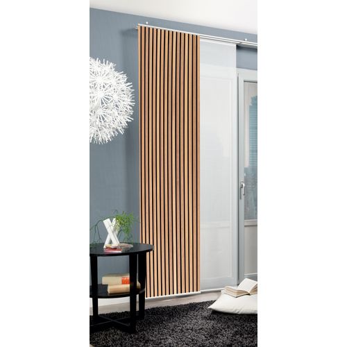 4056751538275 - Schiebegardine HOME WOHNIDEEN PANILO Gr 1 braun B60cm H245cm Polyester Gardinen Schiebewand Seidenoptik Digitaldruck