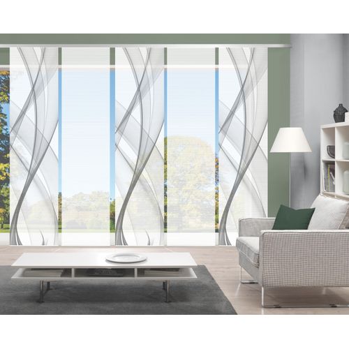 4056751516228 - Schiebegardine VISION PACOLIA Gr 1 grau B60cm H260cm Polyester Gardinen SETSCHIEBEVORHANGBAMBUSDIGITALDRUCK