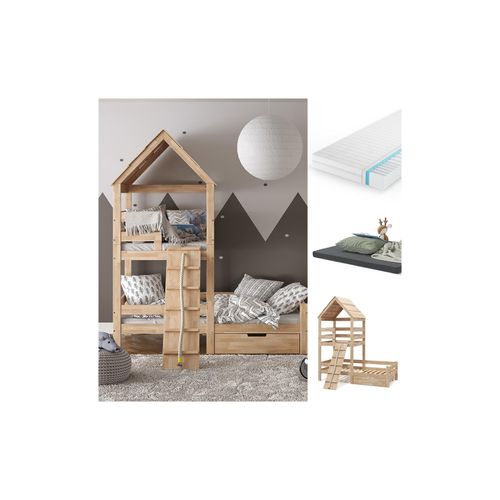 4066731052387 - VitaliSpa Spielturmbett Kinderbett Spielbett Teddy Natur modern 208x235 cm Massivholz Kinderzimmer Lattenrost Bett Schublade Matratze Abenteuerbett Kletterbett 4066731052387 - VitaliSpa Spielturmbett Kinderbett Spielbett Teddy Natur modern 208x235 cm Massivholz Kinderzimmer Lattenrost Bett Schublade Matratze Abenteuerbett Kletterbett