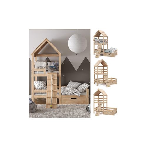 4066731052400 - VitaliSpa Spielturmbett Kinderbett Spielbett Teddy Natur modern 208x235 cm Massivholz Kinderzimmer Lattenrost Bett Schublade Abenteuerbett Kletterbett 4066731052400 - VitaliSpa Spielturmbett Kinderbett Spielbett Teddy Natur modern 208x235 cm Massivholz Kinderzimmer Lattenrost Bett Schublade Abenteuerbett Kletterbett