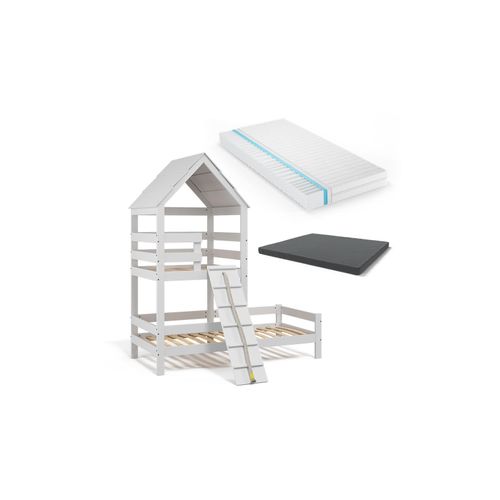 4251421965041 - Kinderbett Teddy 90x200cm mit Matratze Spielbett Jugendbett Spielturm VitaliSpa 4251421965041 - Kinderbett Teddy 90x200cm mit Matratze Spielbett Jugendbett Spielturm VitaliSpa