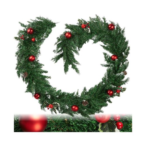 4061173051929 - tectake® Weihnachtsgirlande künstlich mit Kugeln Tannenzapfen und Beeren formbar mit viel Volumen 270 cm mit Schlaufe zum Aufhänge 4061173051929 - tectake® Weihnachtsgirlande künstlich mit Kugeln Tannenzapfen und Beeren formbar mit viel Volumen 270 cm mit Schlaufe zum Aufhänge