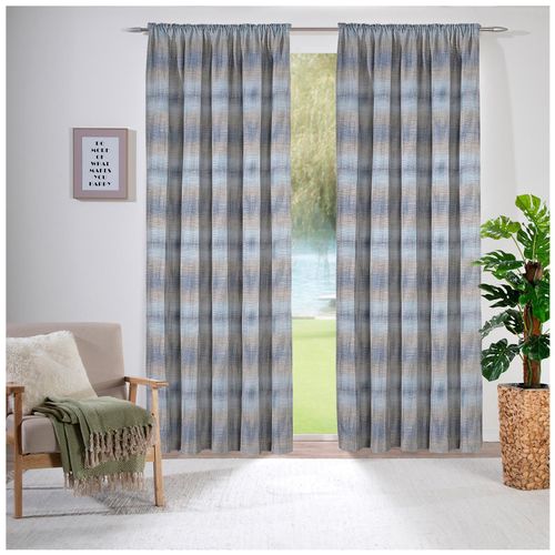 4005385843415 - Vorhang WECKBRODT Kilian blau (blau grau) B140cm H245cm Polyester Gardinen Gardine Store Dekoschal blickdicht