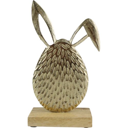 4056422146891 - Dekofigur AM DESIGN Osterei aus Aluminium und Mangoholz gold (goldfarben) B5cm H255cm T255cm Metall Dekofiguren Osterdeko in zwei Größen