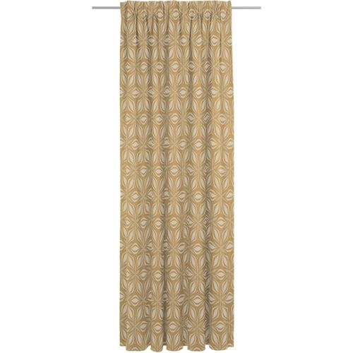 4004567310509 - Vorhang ADAM Retro Floret Gr 1 gelb (curry) B142cm H145cm Jacquard Baumwolle Gardinen Blickdichter Vorhang Retro Floret aus Bio-Baumwolle Made in Germany