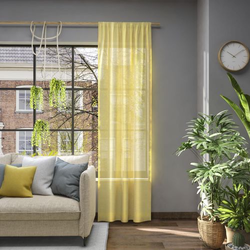 4006470481659 - Vorhang NEUTEX FOR YOU Libre-ECO Gardinen Gr 245 cm Stangendurchzug 142 cm gelb Stangendurchzug Nachhaltig
