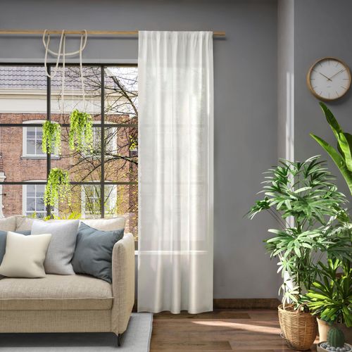 4006470481727 - Vorhang NEUTEX FOR YOU Libre-ECO Gardinen Gr 245 cm Stangendurchzug 142 cm beige (creme) Stangendurchzug Nachhaltig