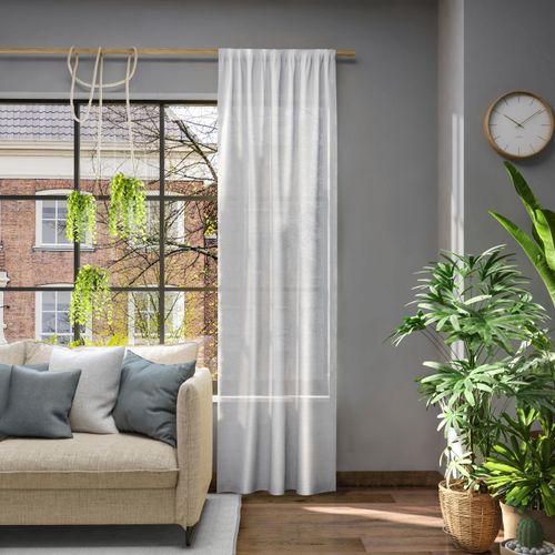 4006470481741 - Vorhang NEUTEX FOR YOU Libre-ECO Gardinen Gr 245 cm Stangendurchzug 142 cm grau (hellgrau) Stangendurchzug Nachhaltig