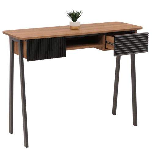 4057651792569 - Konsolentisch MCW-O40 Telefontisch Flur- Beistelltisch Ablage Schublade MDF Melamin Metall 88x110x40cm ~ natur