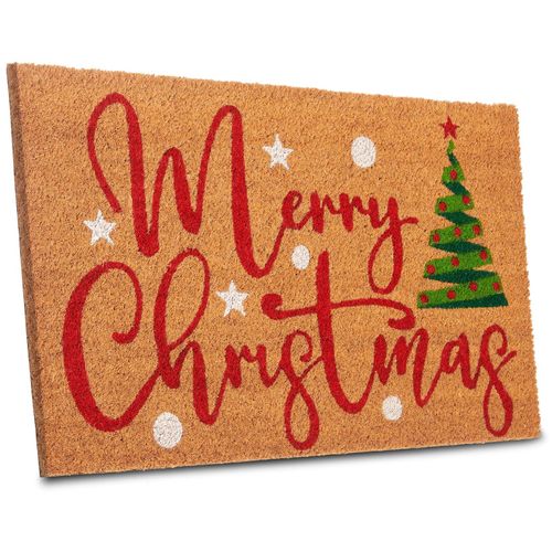 4255636656312 - NYVI Fußmatte Christmas - Rutschfest Hygienisch Leicht zu Reinigen für Innen und Außen Größe40x70 cm FarbeChristmas 3