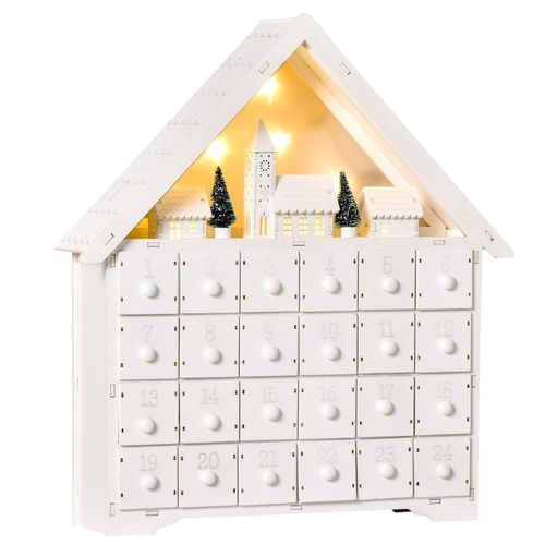 4251774920223 - Adventskalender mit LED Lichtern und kleinem Dorf weiß 39B x 9T x 42H cm Advent Adventskalender Weihnachten Befüllen Dorf LED Dekoration 4251774920223 - Adventskalender mit LED Lichtern und kleinem Dorf weiß 39B x 9T x 42H cm Advent Adventskalender Weihnachten Befüllen Dorf LED Dekoration
