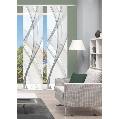 4056751516112 - Schiebegardine VISION PACOLIA Gr 1 grau B60cm H260cm Polyester Gardinen SETSCHIEBEVORHANGBAMBUSDIGITALDRUCK