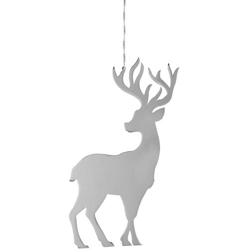 4042911410796 - Weihnachtsfigur FINK Dekohänger Hirsch JASPER Dekofiguren Gr H 30 cm silberfarben Weihnachtsengel Weihnachtsfiguren Tierfigur Weihnachtsdeko aus Edelstahl Höhe ca 30 cm