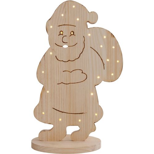 4003222888643 - LED Dekoobjekt NÄVE Santa klein Weihnachtsdeko aus Holz Lampen Gr Höhe 49 cm 1 St beige (natur) Dekofiguren Holz-Stehleuchte Höhe ca 49 cm Batteriebetrieben