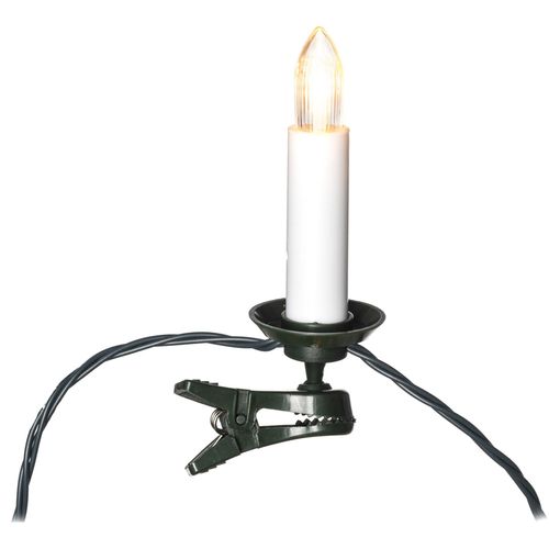 7318301129027 - LED-Christbaumkerzen KONSTSMIDE Weihnachtsdeko Christbaumschmuck Lichterketten Gr Dioden 16 St Kabellänge 5 m x Gesamtlänge 155 m weiß Weihnachtsbaumbeleuchtung Topbirnen One String 16 funkelnde bernsteinfarbene Dioden