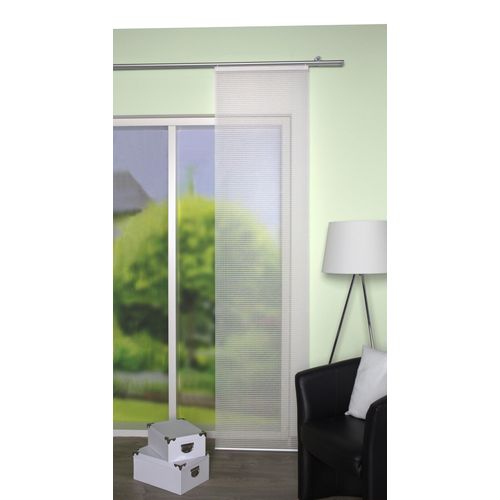 4056751278959 - Schiebegardine HOME WOHNIDEEN ERGIN Gardinen Gr 245 cm Paneelwagen 60 cm weiß (wollweiß) Schiebegardinen transparent Gardine HxB 245x60 Schiebevorhang Bambusoptik versteift