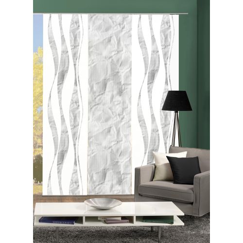4056751516266 - Schiebegardine HOME WOHNIDEEN SOEREN Gr 1 grau B60cm H245cm Polyester Gardinen SCHIEBEVORHANGSETSEIDENOPTIKDIGIDRUCK
