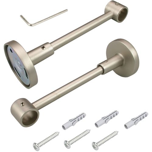 4016318201660 - Träger Gardinenstangenhalterungen Gr Ø 16 cm silberfarben (chromfarben matt) Gardinenstangenhalter Gardinenstangenhalterungen für Gardinenstangen Ø 16 mm