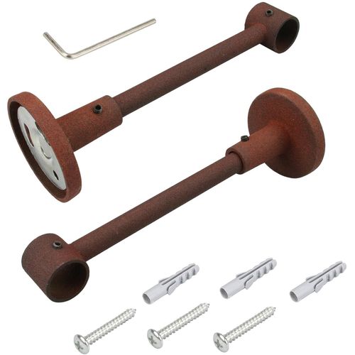 4016318201684 - Träger Gardinenstangenhalterungen Gr Ø 16 cm braun (rostbraun) Gardinenstangenhalter Gardinenstangenhalterungen für Gardinenstangen Ø 16 mm