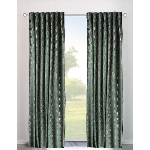 6973124819824 - Vorhang MY HOME Velvet Foil Gardinen Gr 145 cm Multifunktionsband 140 cm grün (dunkelgrün) Badezimmergardinen Gardine Samt