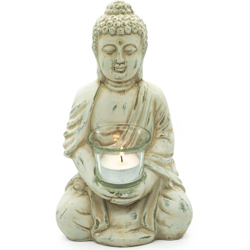 4031456135769 - Teelichthalter Buddha Kerzenhalter Gr B H T 125 cm x 24 cm x 14 cm beige Kerzenhalter aus Terrakotta Höhe ca 24 cm 4031456135769 - Teelichthalter Buddha Kerzenhalter Gr B H T 125 cm x 24 cm x 14 cm beige Kerzenhalter aus Terrakotta Höhe ca 24 cm