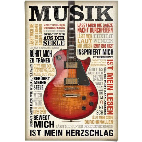 8714597367133 - Poster REINDERS Musik ist Leidenschaft braun (farbe bild(er) braun) B61cm H915cm Papier Bilder