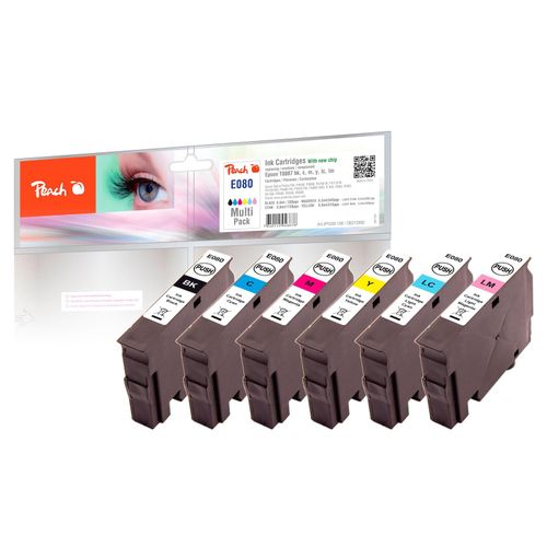 7640115946676 - E807 6 Druckerpatronen (bk cy cyph ma maph ye) ersetzt Epson T0807 C13T08074011 für zB Epson Stylus Photo PX 820 FWD 7640115946676 - E807 6 Druckerpatronen (bk cy cyph ma maph ye) ersetzt Epson T0807 C13T08074011 für zB Epson Stylus Photo PX 820 FWD