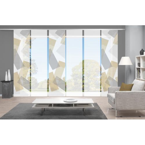 4056751516051 - Schiebegardine VISION NAYAH Gr 1 gold (goldfarben) B60cm H260cm Polyester Gardinen SETSCHIEBEVORHANGBAMBUSDIGITALDRUCK