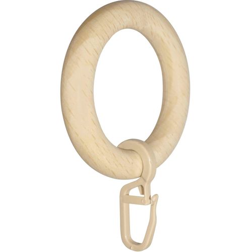 9002777124577 - Gardinenring GARESA Holzring mit Haken Gardinenbefestigungen Gr 20 St beige (natur) Gardinenringe für Durchmesser bis 28mm einfache Montage