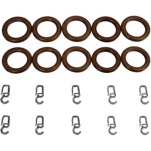 4016318002755 - Gardinenring LIEDECO braun (eichefarben) Ø28cm Materialmix Gardinenbefestigungen für Gardinenstangen Ø 28 mm