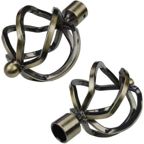 4016318078576 - Gardinenstangen-Endstück Helena Gardinenstangenendstücke Gr 2 St goldfarben (messingfarben antik) Gardinenstangen-Endstücke Gardinenstangenendstücke für Gardinenstangen Ø 16 mm