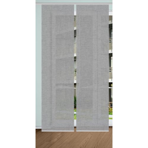 4056751444309 - Schiebegardine HOME IN GREEN ESTRA Gr 1 grau B60cm H245cm Polyester Gardinen SET DIGITALDRUCKBAMBUSOPTIK RECYCELT
