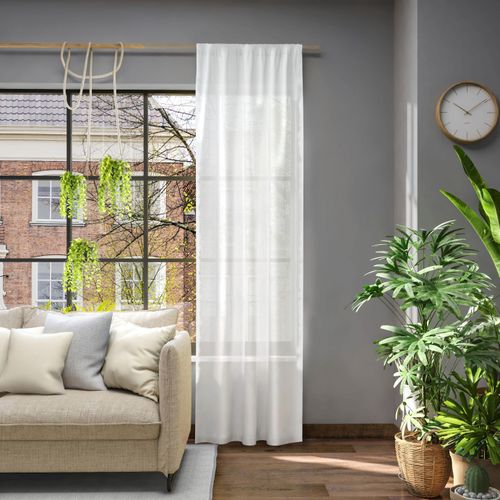 4006470481710 - Vorhang NEUTEX FOR YOU Libre-ECO Gardinen Gr 245 cm Stangendurchzug 142 cm weiß (wollweiß) Stangendurchzug Nachhaltig