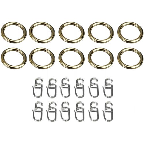 4016318074660 - Gardinenring Liedeco Gardinenstangen (Set 10-St mit Faltenlegehaken) für Gardinenstangen Ø 20 mm goldfarben 4016318074660 - Gardinenring Liedeco Gardinenstangen (Set 10-St mit Faltenlegehaken) für Gardinenstangen Ø 20 mm goldfarben
