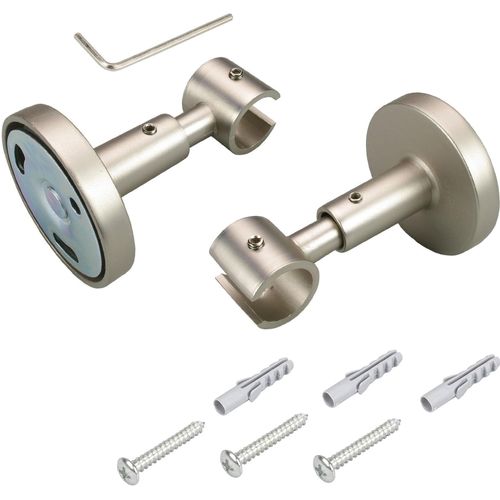 4016318280467 - Deckenträger für Gardinenstangen Gardinenstangenhalterungen Gr Ø 16 cm silberfarben (chromfarben matt) Gardinenstangenhalter Gardinenstangenhalterungen für Gardinenstangen Ø 16 mm