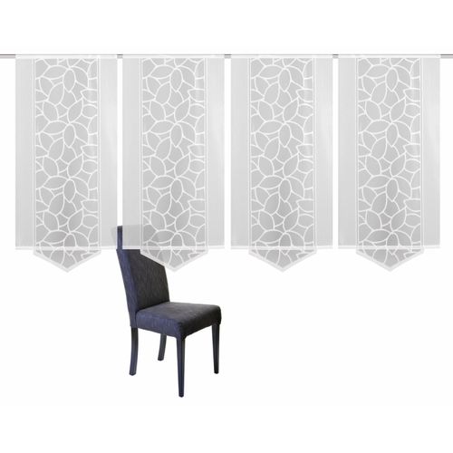 4056751153249 - Schiebegardine HOME WOHNIDEEN JENNA Gr 1 weiß B57cm H145cm Jacquard Polyester Gardinen Schiebevorhang Jacquard Set inkl Befestigungszubehör
