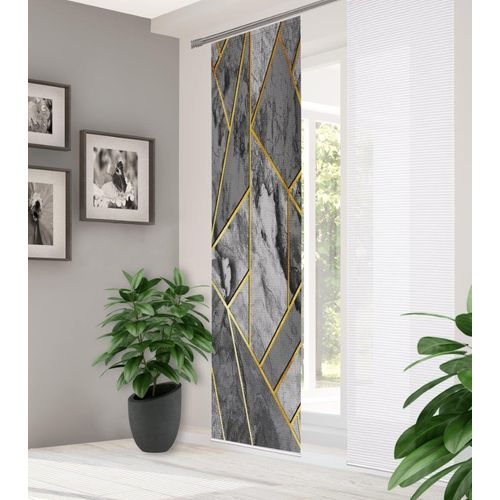 4056751436892 - Schiebegardine HOME IN GREEN SIGNUM Gr 1 grau B60cm H245cm Polyester Gardinen DIGITALBEDRUCKT BAMBUSOPTIK RECYCELT